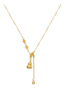 18K真金电镀福字葫芦吊坠项链