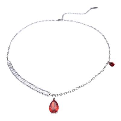 OSITERM限定水晶泪项链三色红白粉点缀饰品男女短项链周深同款