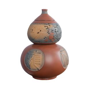 钦州坭兴陶「福禄龙凤斗漏壶 」市级大师精品 纯手工窑变高端茶壶