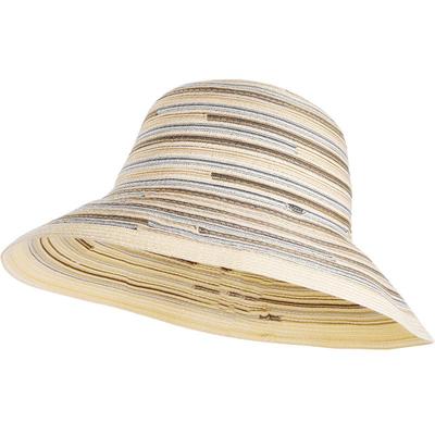 兰诺田园风条纹编织草帽女2025春夏新款高级感大帽围防晒遮阳帽子