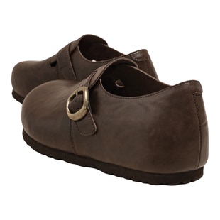 真皮复古内增高勃肯鞋女款2026新款春季巨好看不累脚黑色小皮鞋子