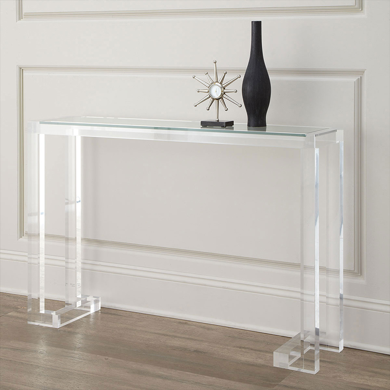 通透亚克力桌子透明玄关台有机玻璃超窄桌入户长方形客厅走廊条案
