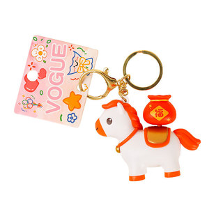 创意新年马上有钱旋转有趣的包包挂件可爱卡通生肖发财暴富钥匙扣