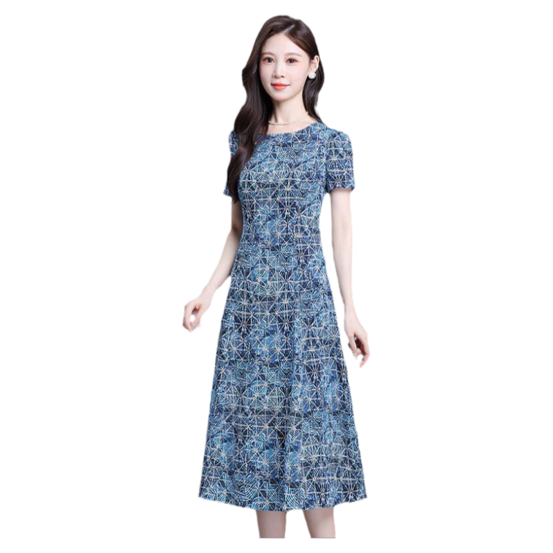 埃伦妈妈洋气连衣裙子女2026夏季新款气质优雅显瘦高级感连身长裙