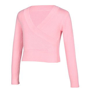 舞蹈毛衣儿童秋冬女童灰色罩衫上衣长袖小坎肩针织外套练功服披肩