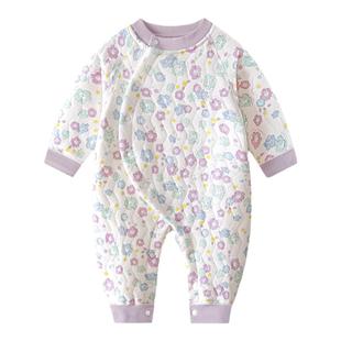 婴儿连体衣春秋冬季新生婴幼儿衣服保暖内衣男女宝宝哈衣爬服春装