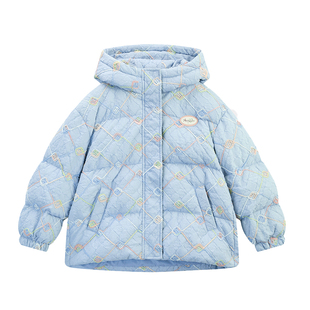 【秀场同款】ask儿童羽绒服2025秋冬新款女童连帽防风保暖外套