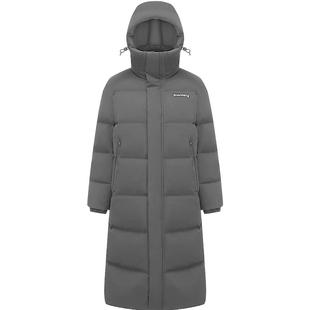 波司登羽绒服男士长款过膝青年时尚运动女式加厚连帽保暖黑色外套