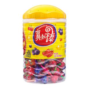 真知棒什锦水果味棒棒糖约108支大桶装儿童果糖硬糖零食小吃批发