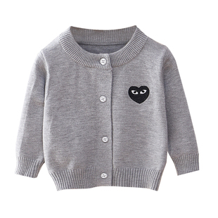 2025早春小月龄宝宝外套春秋款女男小童红色婴儿毛衣春季开衫春装