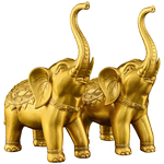 黄铜大象摆件一对铜象招客厅玄关财吸水象铜制大号鼻子朝天铜大象