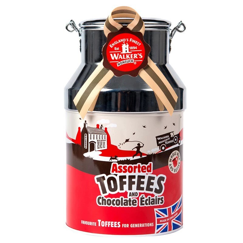 英国进口Walker's沃尔克斯什锦味太妃糖喜糖礼盒装手提铝罐300g