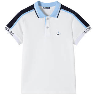 【5A抗菌】Navigare意大利小帆船男童POLO衫夏季短袖薄款T恤上衣