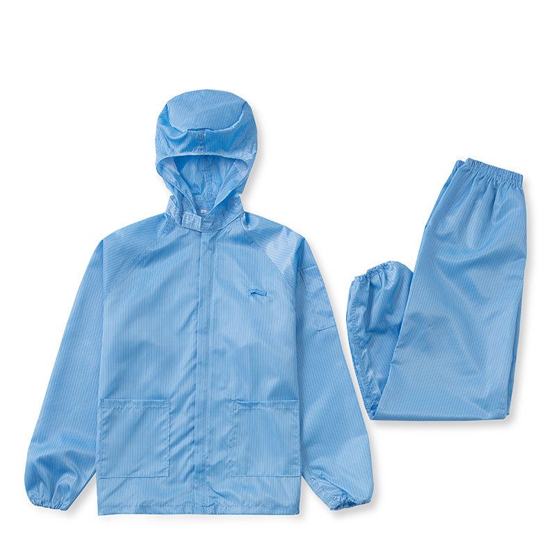 防尘防静电连帽分体服工作车间喷漆净化无尘养殖劳保食品衣服套装