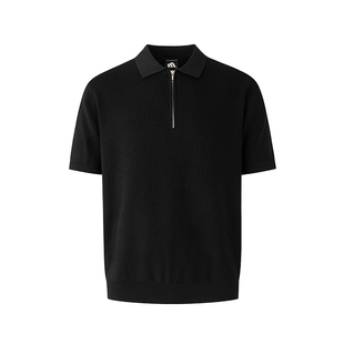 MRCYC简约休闲针织短袖T恤男夏季薄款宽松翻领上衣韩系老钱风穿搭