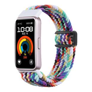 适用于华为手环10/9/8磁吸编织表带擎云HA580band八九代尼龙魔术贴腕带nfc男女时尚表链替换配件弹力透气舒适