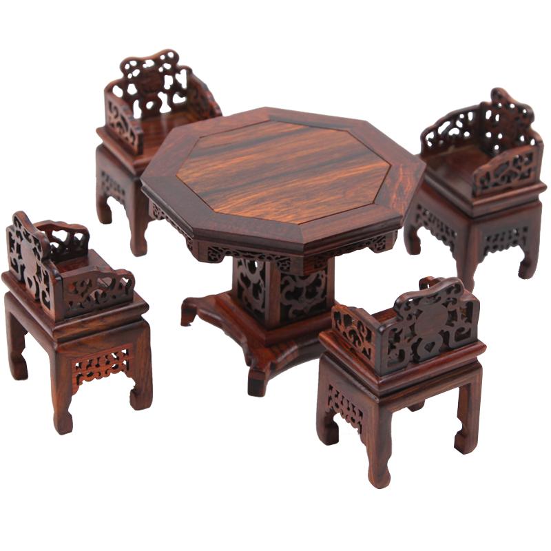 红木工艺品东阳木雕微缩八角台