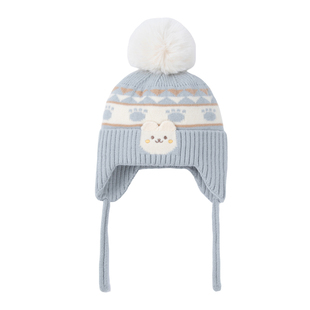 婴儿帽子秋冬季男宝宝1岁3防风护耳儿童针织帽加厚女孩保暖毛线帽