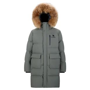 骆驼男装大毛领羽绒服男冬季加厚2025新款工装鹅绒服防寒保暖外套