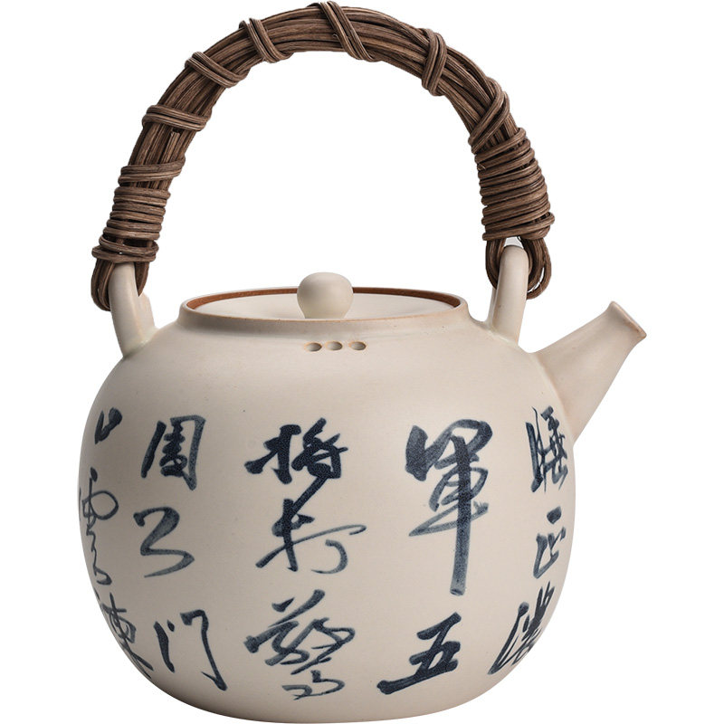 陶迷粗陶复古陶瓷提梁壶