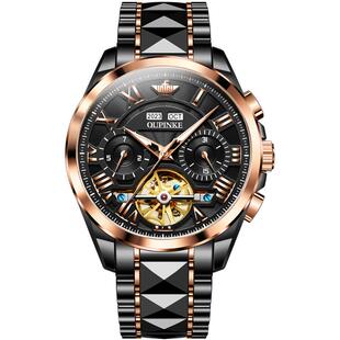 瑞士认证正品牌镂空男士手表机械表全自动陀飞轮多功能防水名款式