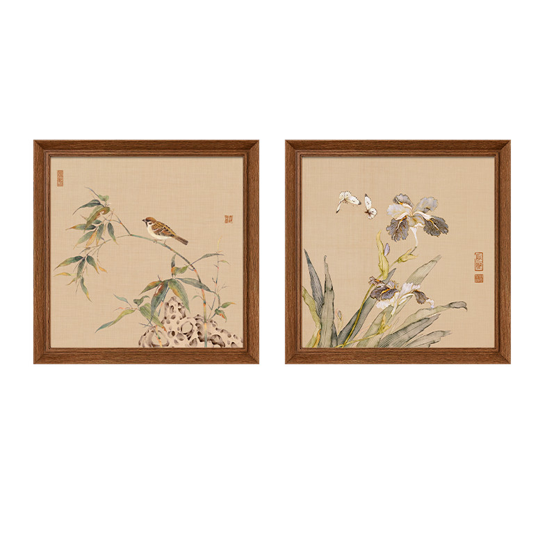【新中式风】花鸟图卧室装饰画