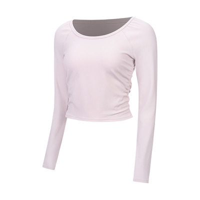 All It Takes 女士运动褶饰款低圆领长袖T恤丨lululemon丨LW3KJVS