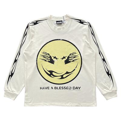 Hellstar Studios 笑脸印花休闲男女款长袖T恤