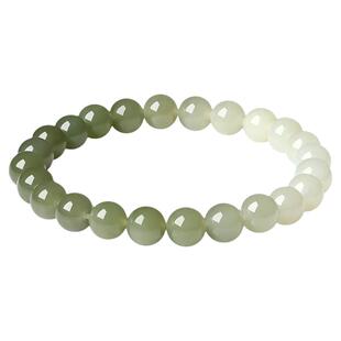 周大生和田玉渐变手串男女情侣款玉石清风徐来手链生日礼物送女友