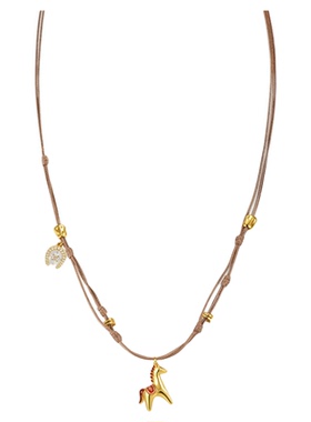 sunshifenSteloof掌星系列小马吊坠毛衣链编织项链马年本命年礼物