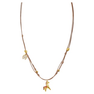 sunshifenSteloof掌星系列小马吊坠毛衣链编织项链马年本命年礼物