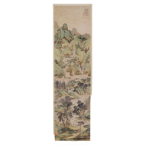 文徵明万壑争流图复古书画竖幅挂轴征明国画真迹高清微喷复制装饰