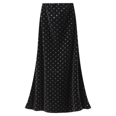 9987波点丝绒鱼尾半身裙