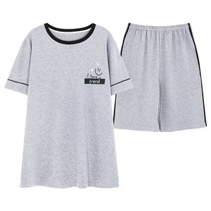 睡衣男纯棉短袖短裤大码家居服