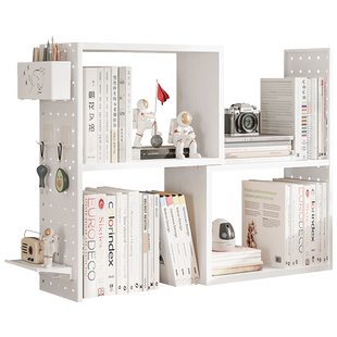 书桌收纳置物架桌面洞洞板收纳架立式转角书架配件学生简约书柜子