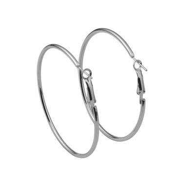 S925镀银针素圈耳环圆圈女轻奢高级感夸张耳圈方圆脸显脸小耳饰