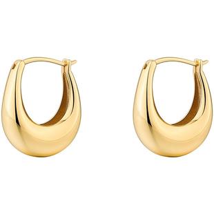 白岚月亮耳环女925银耳钉爆款金色耳环轻奢小众秋冬耳饰ED1990