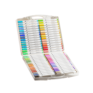 恩米丙烯马克笔小学生美术专用画画笔彩色软硬双头24色幼儿园儿童无毒可水洗36初中生一年级80可叠色48水彩笔