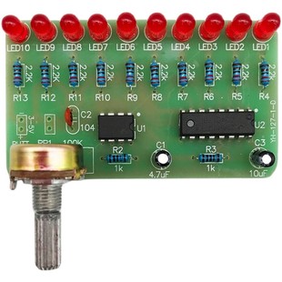 十路流水灯套件 NE555+CD4017小制作DIY电子教学焊接实训YH-127