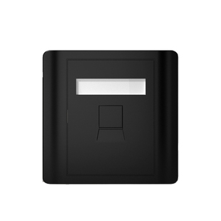 启航黑色面板千兆插座六类网络模块单口86型电话双三四孔网线套装