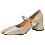 新中式国风单鞋女2026新款温柔配旗袍裙子玛丽珍鞋方头粗跟高跟鞋