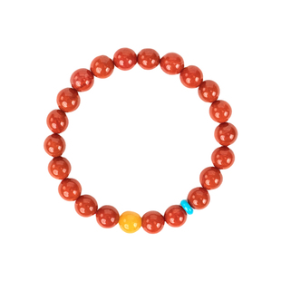 敦煌朱颜同喜满肉南红手串新中式玛瑙绿松石手链串珠高端文创礼品