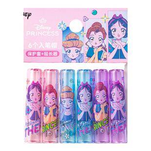 小学生正版一年级铅笔头保护套透明笔帽铅笔套高颜值卡通三角圆杆洞洞铅笔加长杆朱迪爱莎公主史迪仔