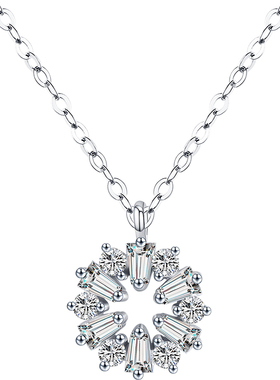 雪花纯银设计感小众吊坠锁骨链