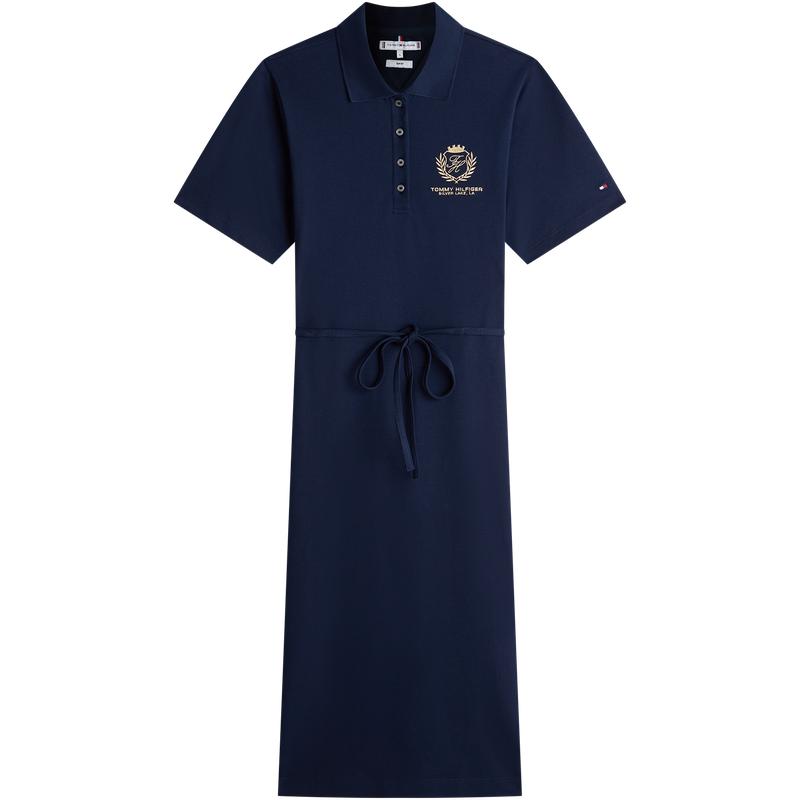 Tommy女装刺绣收腰修身POLO裙