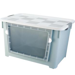 前开式玩具收纳箱大容量儿童透明翻盖零食收纳盒宝宝收纳柜储物盒