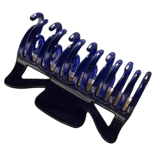 定制宝石蓝~瑞秋同款蓝色双齿抓夹女显白气质发量多盘发鲨鱼夹子