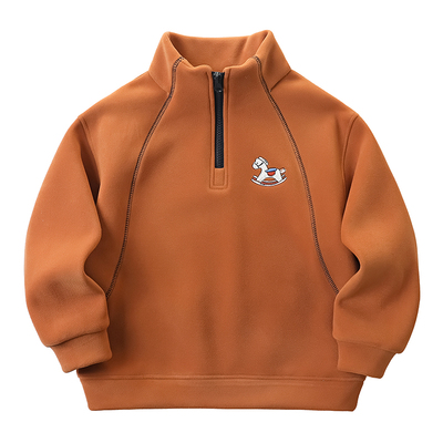 儿童半拉链卫衣秋冬加厚保暖内搭