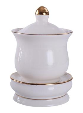 有源陶瓷供佛用品白描圣水杯