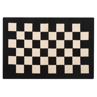 门口地垫入户地毯进门家用黑白格玄关脚垫耐脏垫子客厅棋盘格门垫